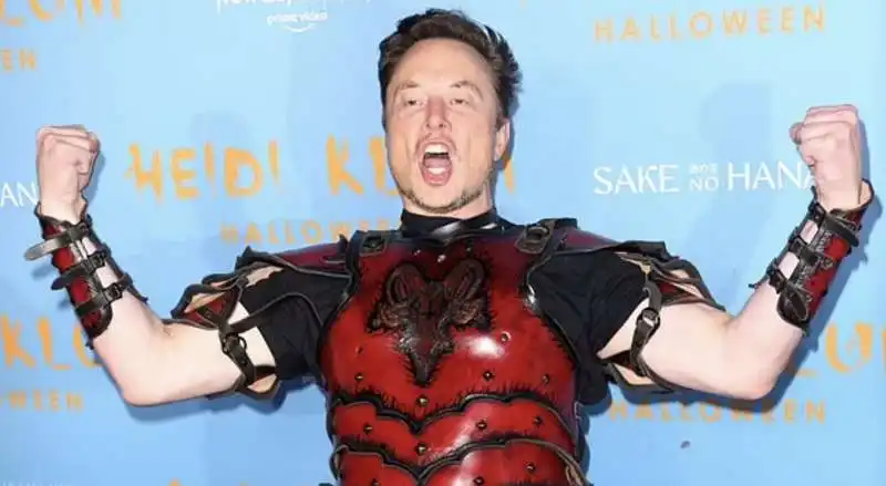 elon musk alla festa di halloween di heidi klum  