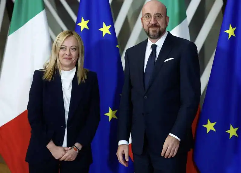 giorgia meloni charles michel  3