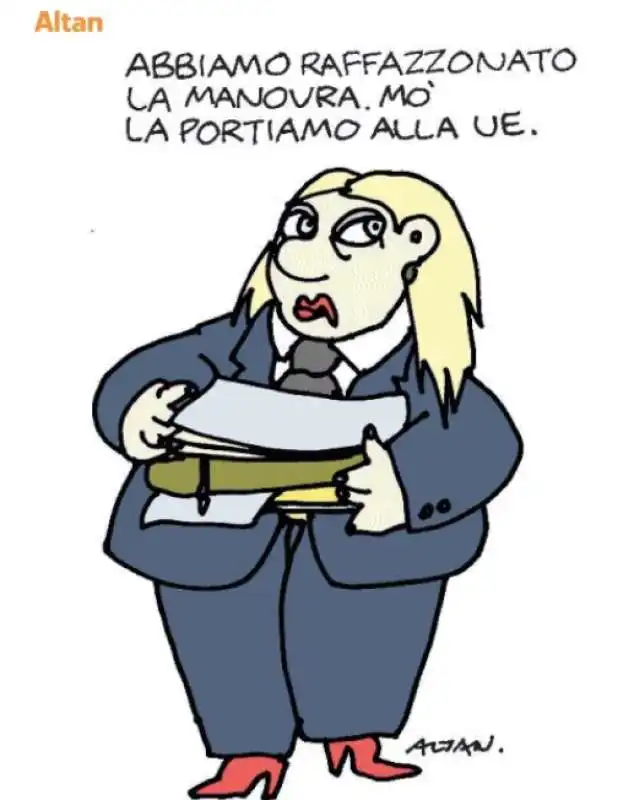 GIORGIA MELONI E LA MANOVRA -VIGNETTA ALTAN 