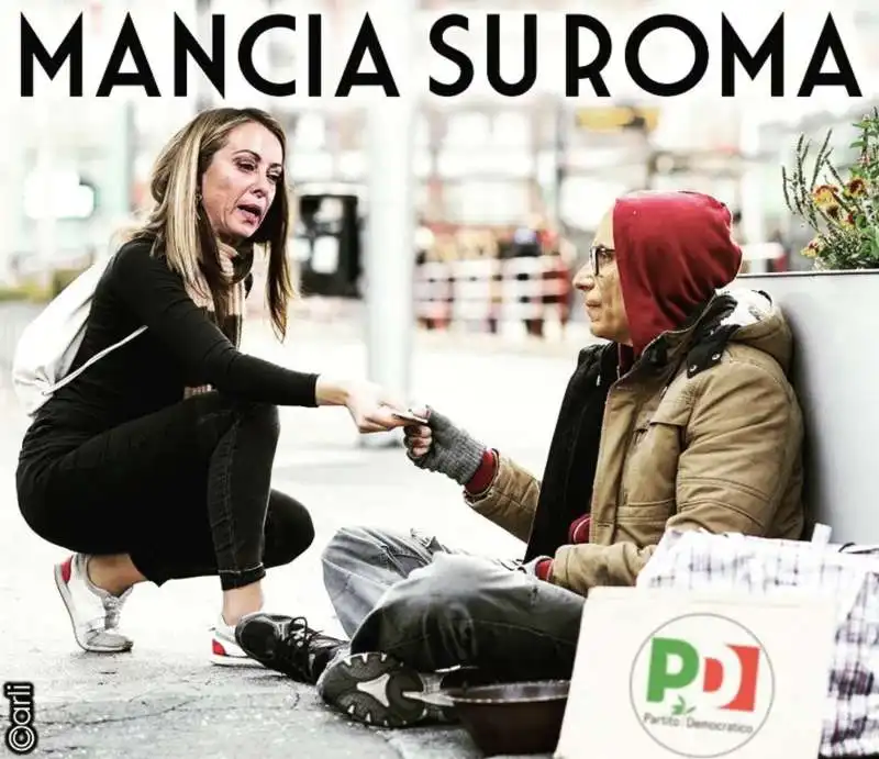 GIORGIA MELONI ENRICO LETTA - MEME  BY CARLI 