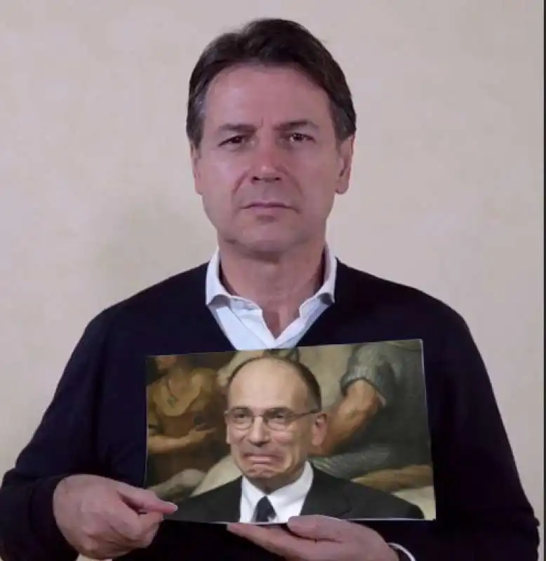 GIUSEPPE CONTE ENRICO LETTA MEME 