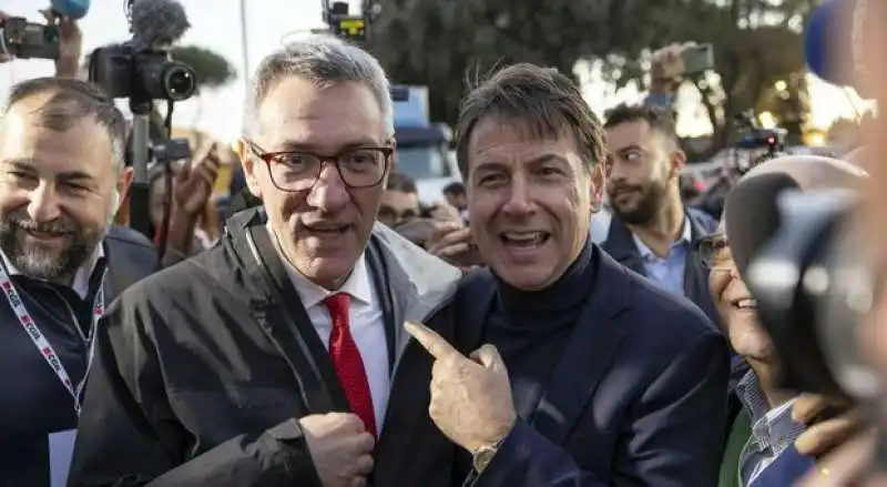 giuseppe conte maurizio landini manifestazione pace roma