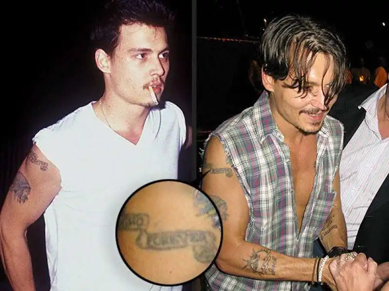 il tatuaggio rimosso di johnny depp 