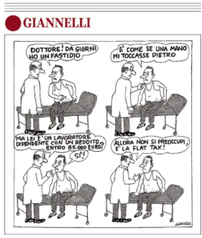 LA FLAT TAX - VIGNETTA DI GIANNELLI