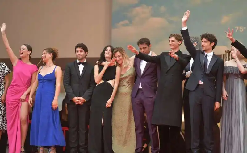 il cast del film Les Amandiers di valeria bruni tedeschi a cannes