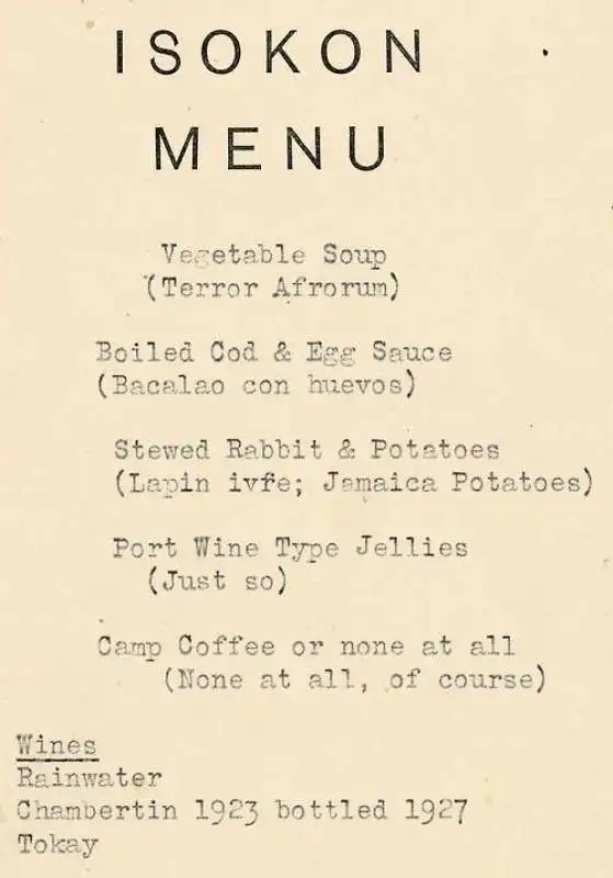 isokon restaurant menu