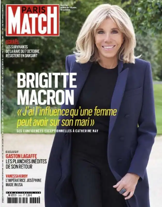 brigitte macron - copertina di paris match