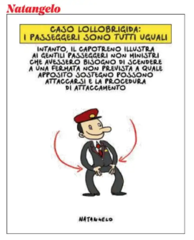 LA FERMATA AD PERSONAM DI FRANCESCO LOLLOBRIGIDA - VIGNETTA BY NATANGELO 