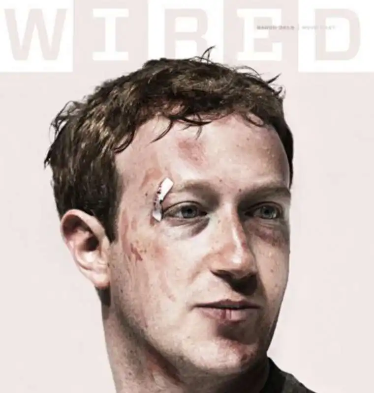 MARK ZUCKERBERG - COPERTINA DI WIRED GONFIATO DI BOTTE - 2018