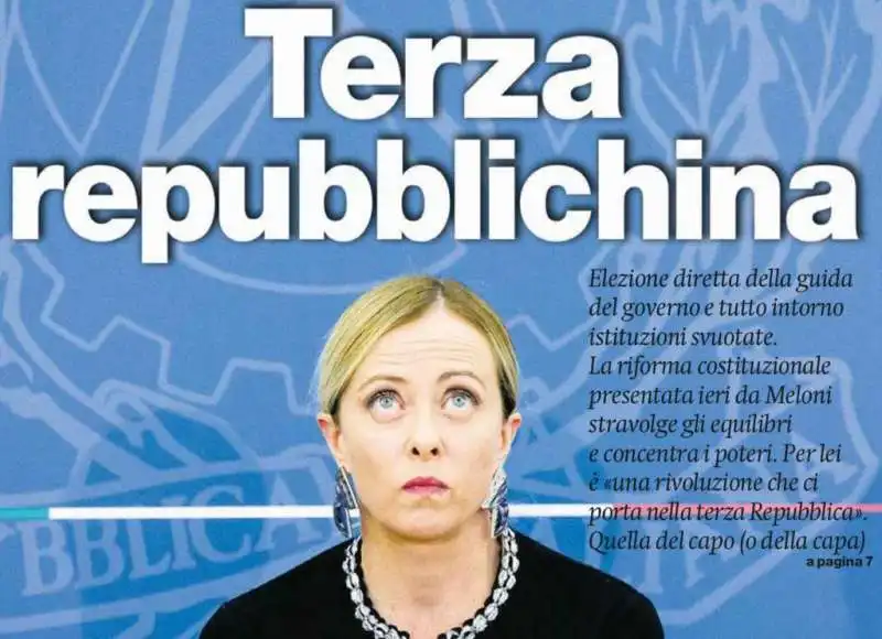 terza repubblichina - titolo de il manifesto