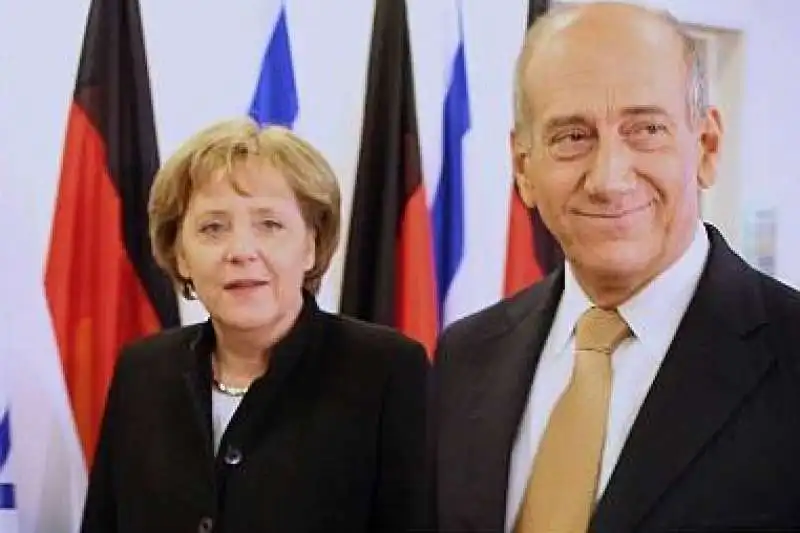 angela merkel ehud olmert 2