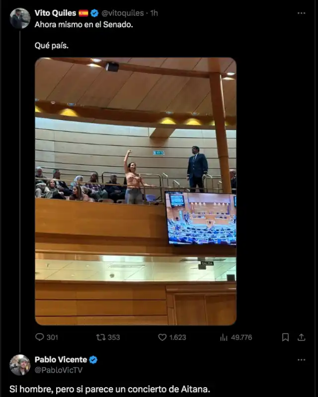 commento sull irruzione delle femen nel senato spagnolo