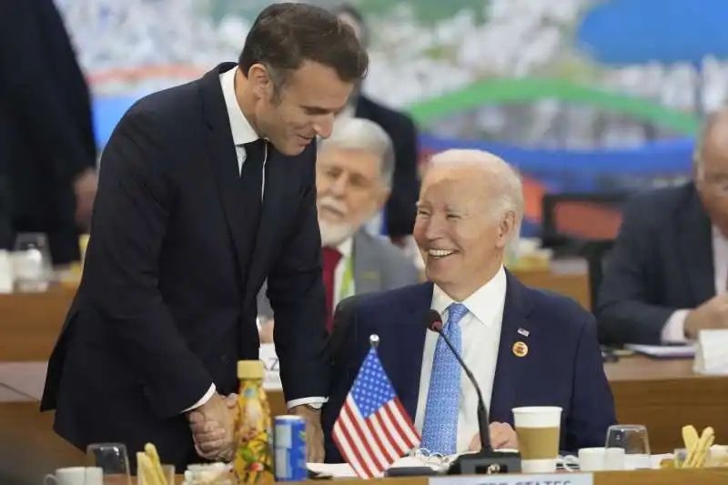 emmanuel macron joe biden   g20 rio de janeiro   foto lapresse