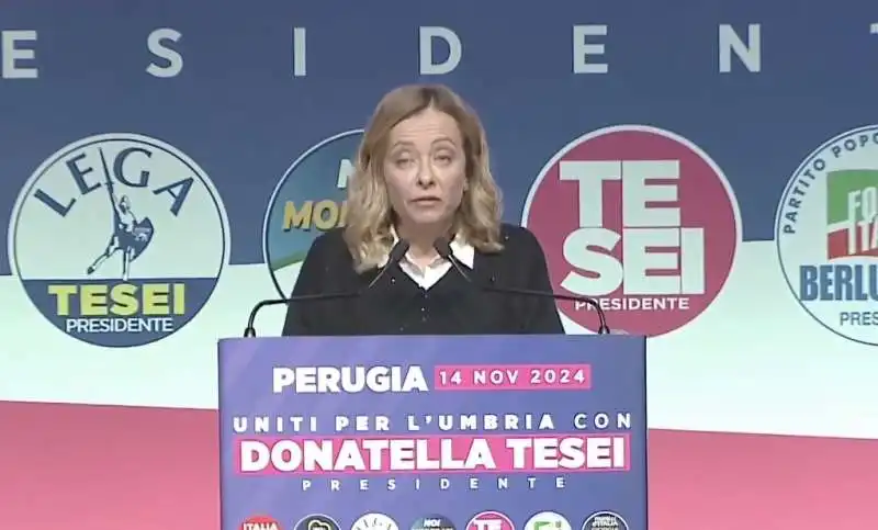 giorgia meloni   comizio finale per donatella tesei in umbria