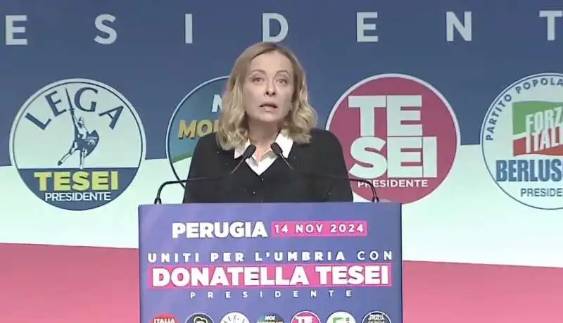 giorgia meloni   comizio finale per donatella tesei in umbria 