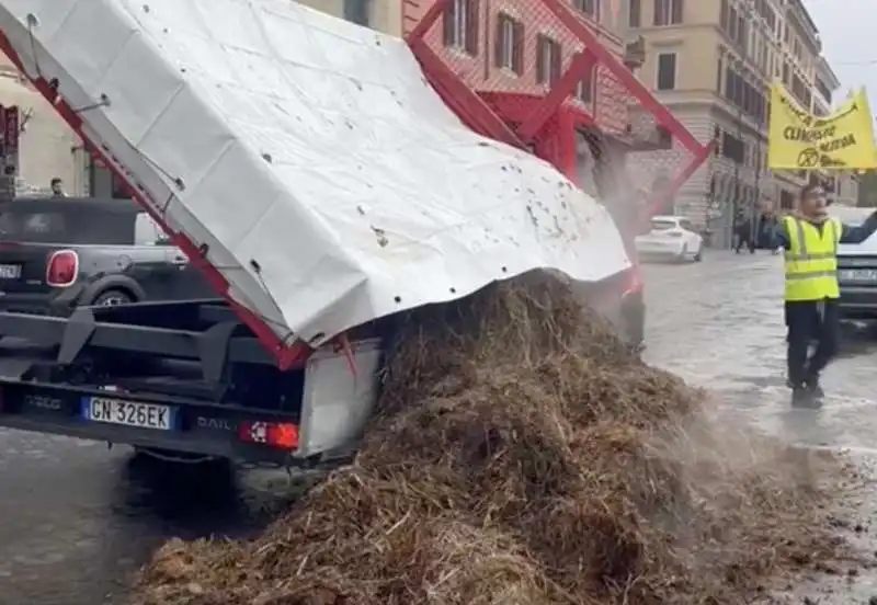 gretini scaricano letame davanti al viminale   10