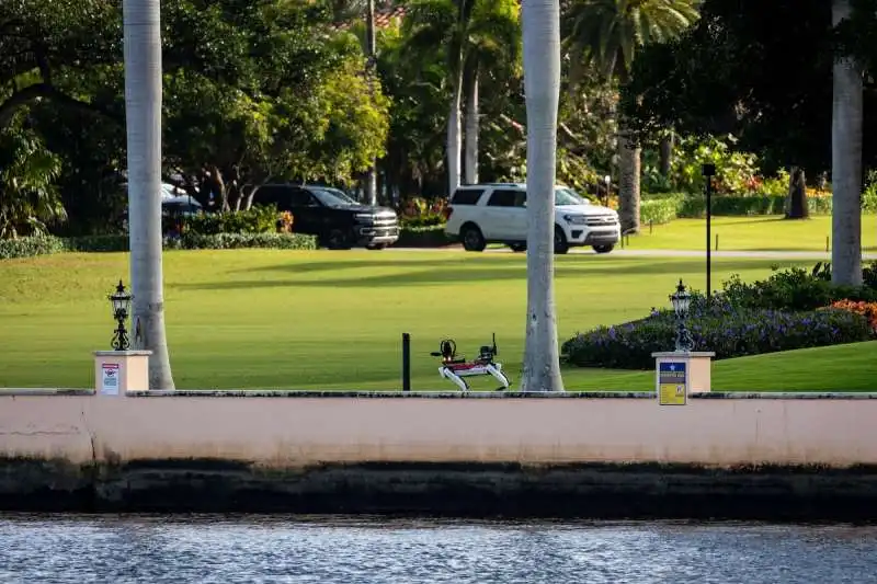 il cane robot spot a mar a lago  