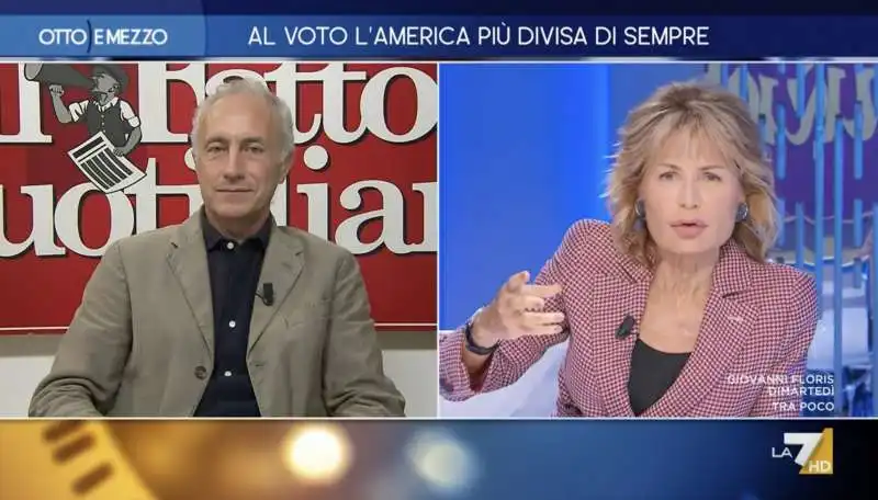 marco travaglio   lilli gruber   otto e mezzo  