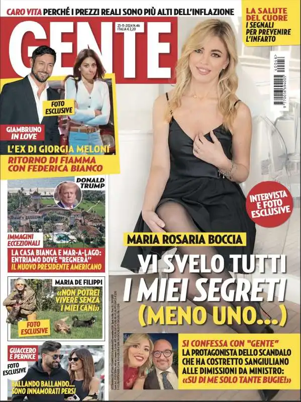 MARIA ROSARIA BOCCIA IN COPERTINA SU GENTE 