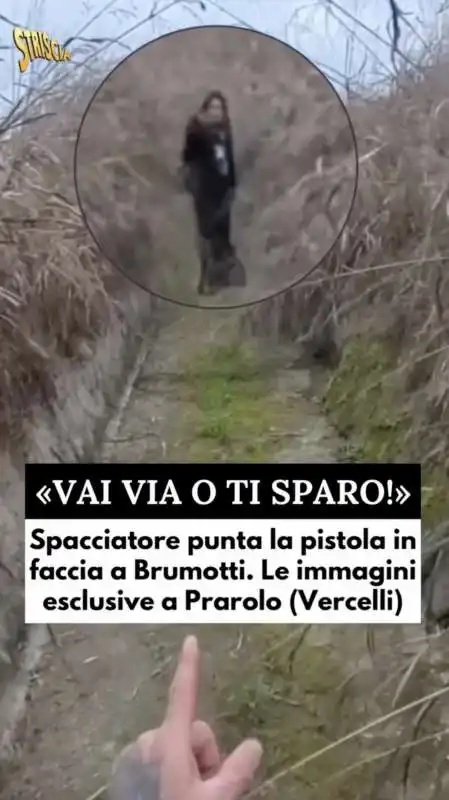 SPACCIATORE PUNTA LA PISTOLA CONTRO VITTORIO BRUMOTTI 