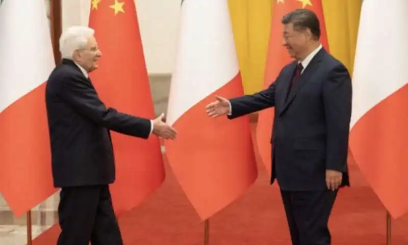 xi jinping e sergio mattarella 