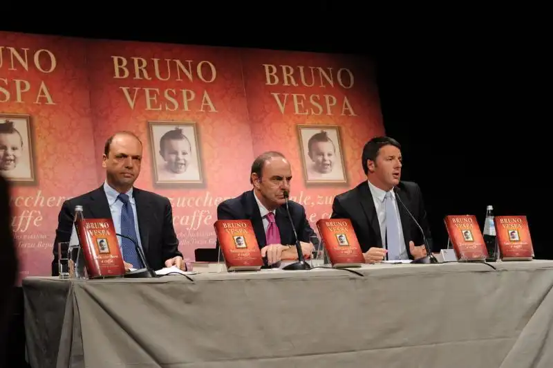 Angelino Alfano Bruno Vespa Matteo Renzi 