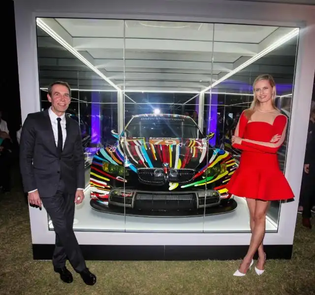 artist jeff koons and supermodel karolina kurkova unveiled the bmw art car  