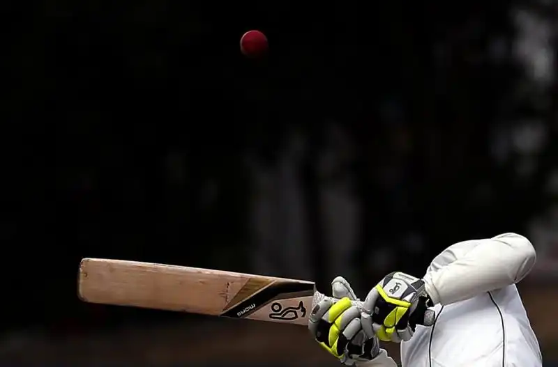 bruce martin of new zealand dodges a bouncer at a cricket test match in dunedin 