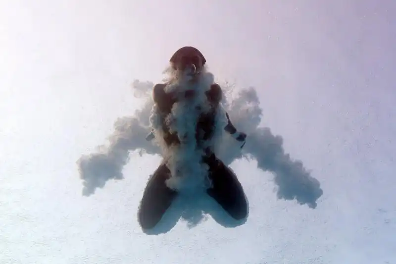 diver cassius duran hits the water during the us grand prix in florida 