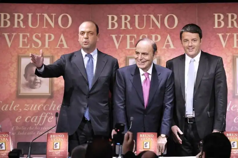 RENZI E ALFANO ALLA PRESENTAZIONE DEL LIBRO DI BRUNO VESPA 