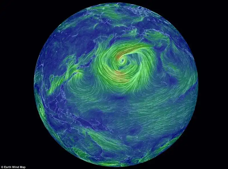 Il sito Earth Wind Map mostra i venti che attraversano il globo 