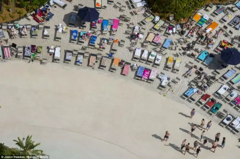 La spiaggia di sabbia bianca a Typhoon Lagoon 