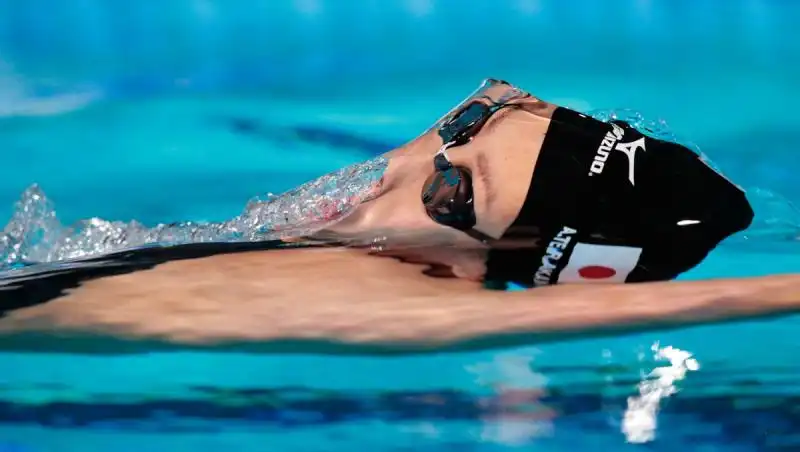 aya terakawa swims in the backstroke at the world championships in barcelona 