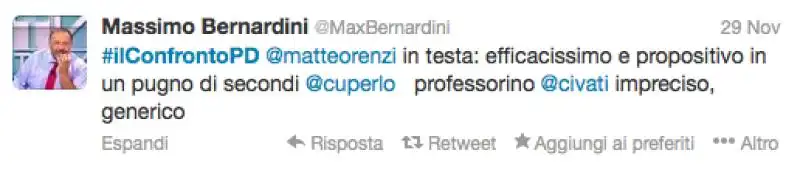 tweet di bernardini confronto pd sky 