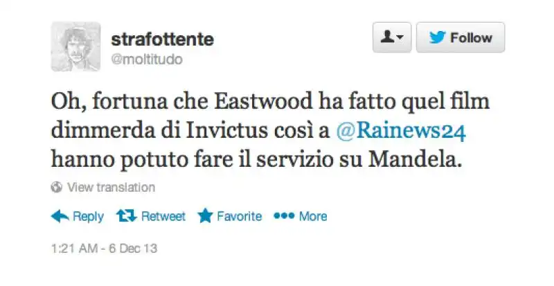 I TWEET SU RAINEWS E MANDELA 