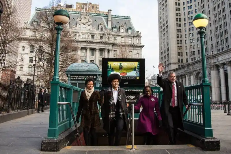 bill de blasio and his wife, chirlane mccray