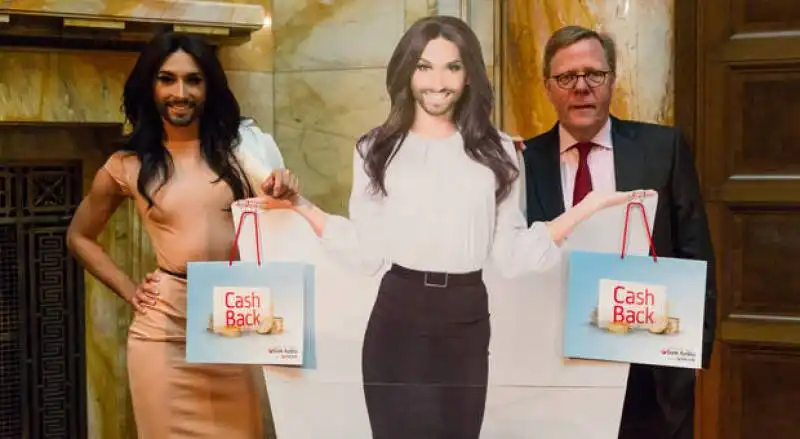 conchita wurst volto di bank austria la banca di unicredit