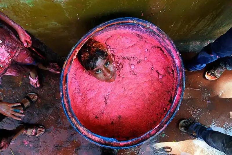 holi celebrations in the southern indian city of chennai