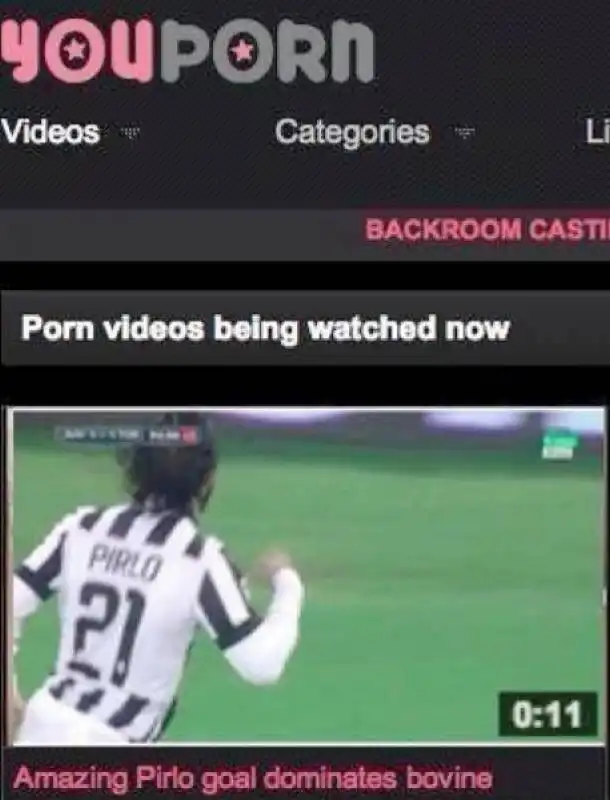 il gol di pirlo finisce su youporn