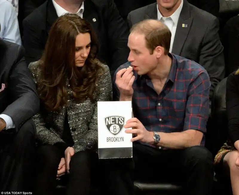 kate e william alla  partita  dei brooklyn nets