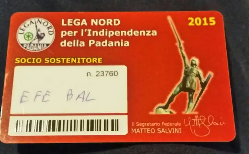 la tessera della lega della trans efe bal