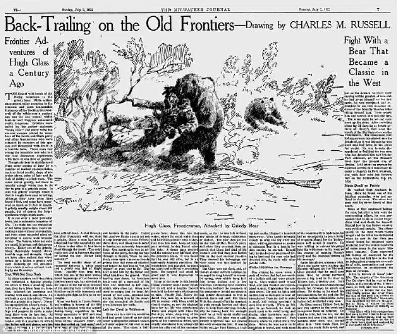 articolo del milwaukee journal su hugh glass