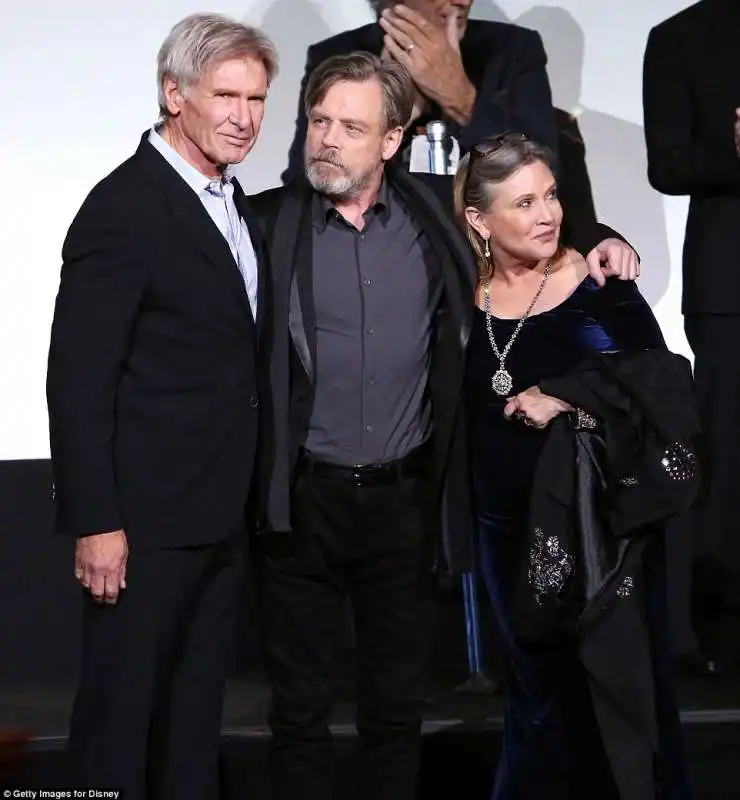 harrison ford com mark hamill e carrie fisher