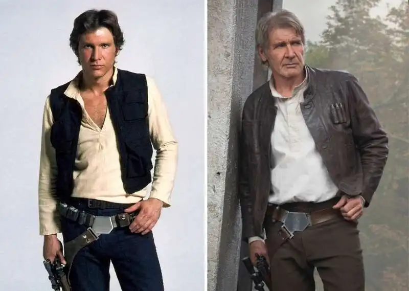 harrison ford nel 1980 e nel 2015