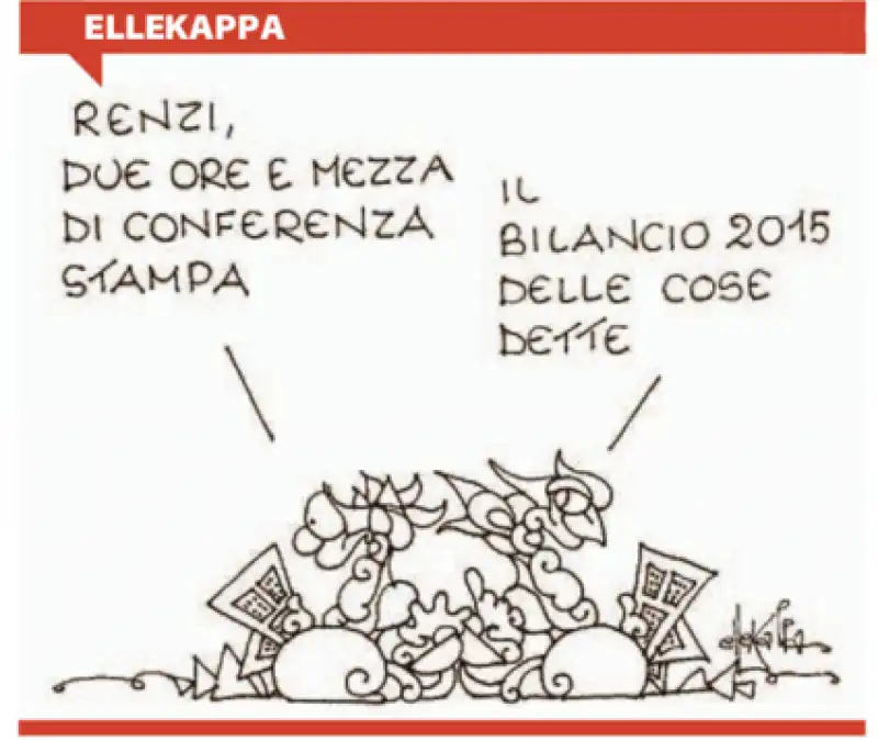 LA CONFERENZA STAMPA DI RENZI - VIGNETTA DI ELLEKAPPA