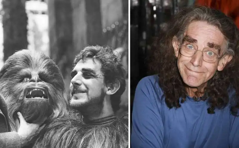 peter mayhew nel 1977 e nel 2015