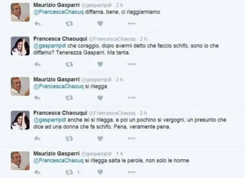 scazzo twitter tra francesca chaouqui e gasparri     