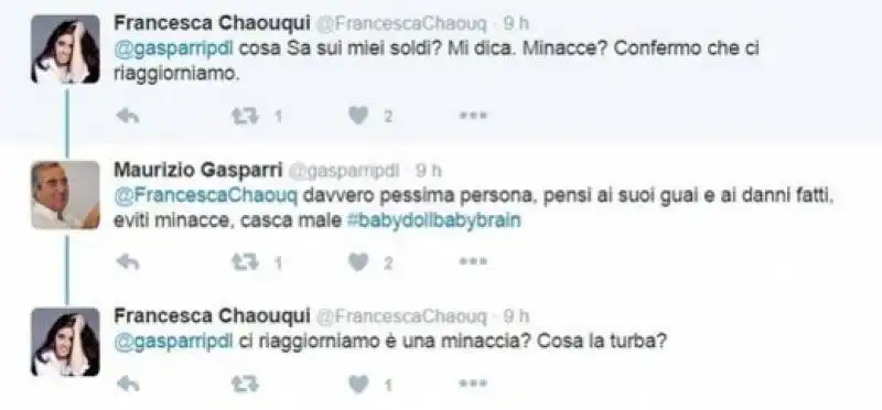 scazzo twitter tra francesca chaouqui e gasparri  