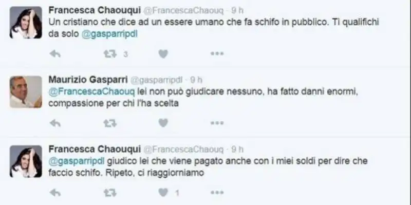 scazzo twitter tra francesca chaouqui e gasparri 