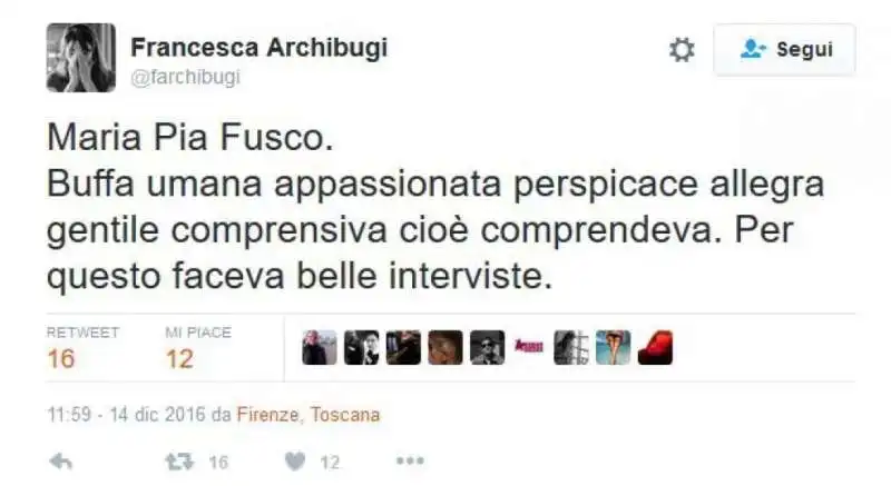 francesca archibugi ricorda maria pia fusco